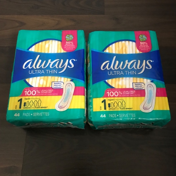 NEW Always 2 PACK 88 Pads Always Ultra Thin Pads Without Wings Size Regular - Picture 2 of 4